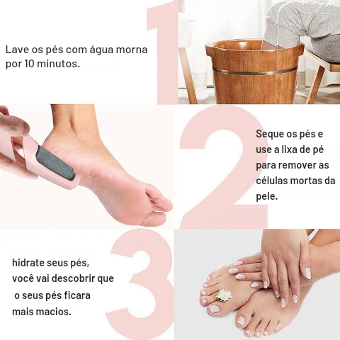 Lixa Elétrica para os Pés Soft™ Skin - Removedor de calos e rachaduras