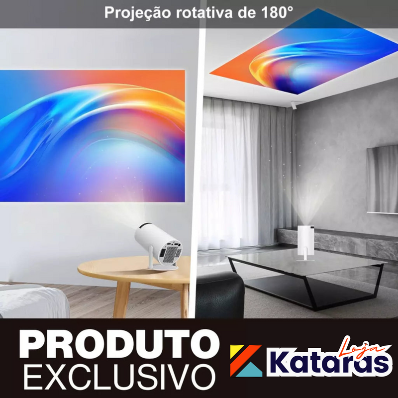 Projetor 4K 100 Pol. Original Lunet Magic® Kataras - Portátil - c/ Som Estéreo