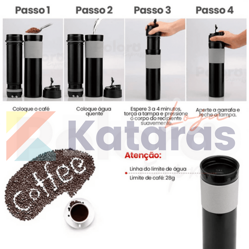 Cafeteira Portátil SmartCoffee® - Prepara o Café na Hora!