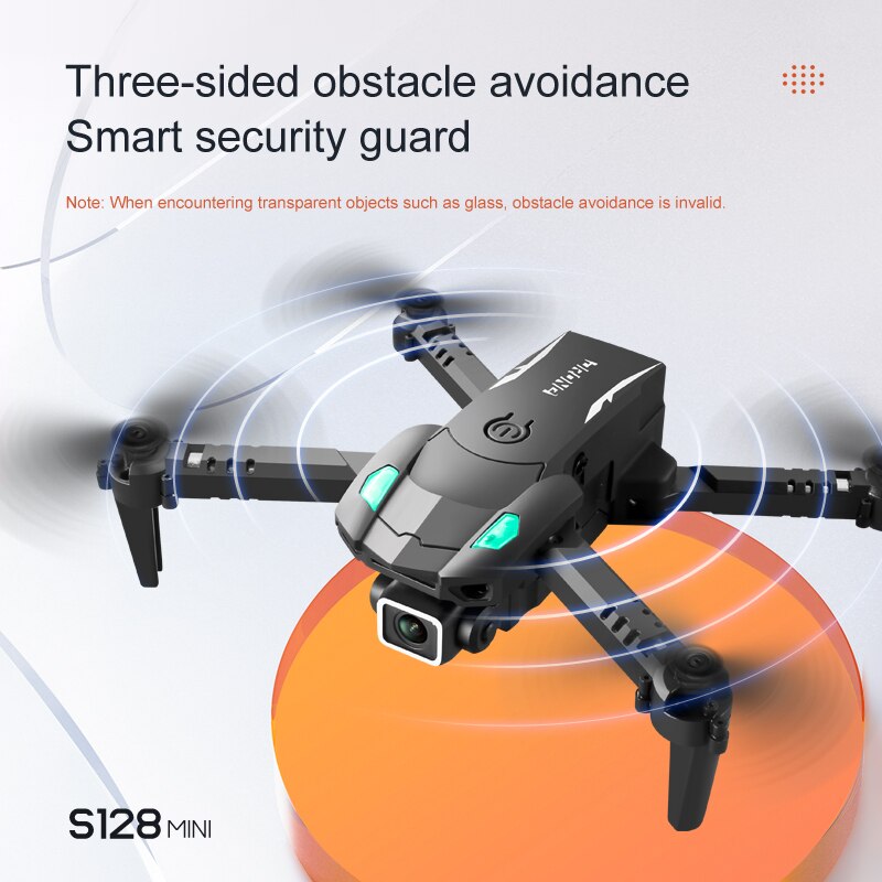 S128 Mini Drone 4K HD Camera Three-sided Obstacle Avoidance Air Pressure Fixed Height Professional Foldable Quadcopter Toys New