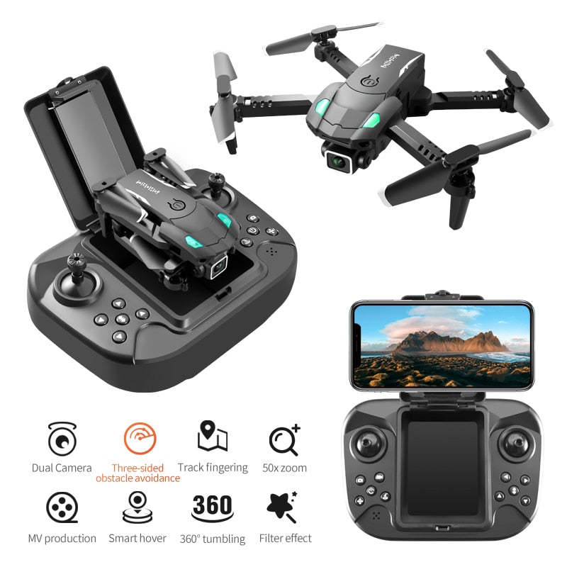 S128 Mini Drone 4K HD Camera Three-sided Obstacle Avoidance Air Pressure Fixed Height Professional Foldable Quadcopter Toys New