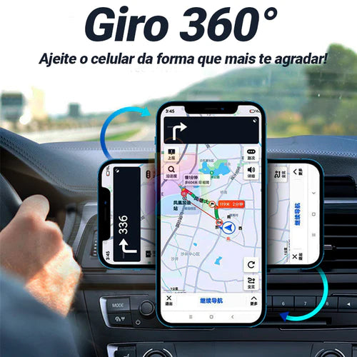 Carregador para Celular automotivo com carregamento Magnético